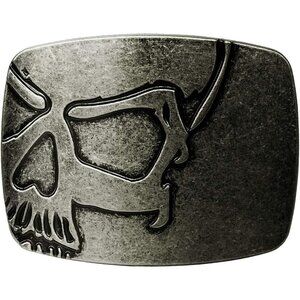🆕Men's Silver Belt Buckles Of Ghost Skeleton Pirate Skull Design Cowboy Style